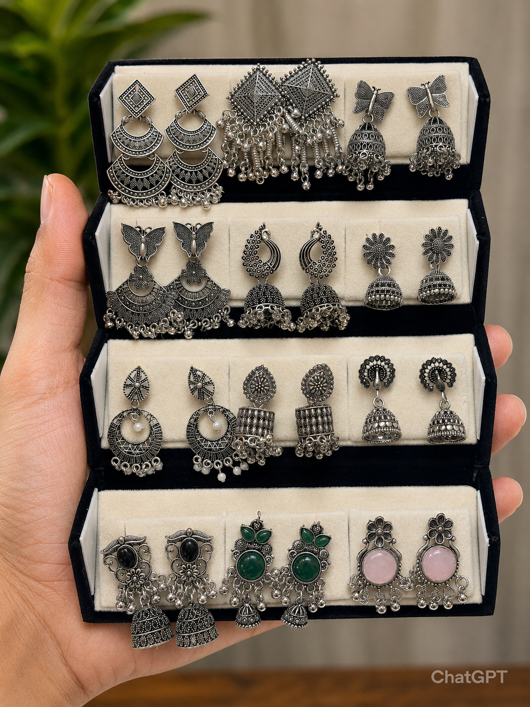 12 Pairs Artificial Earrings Combo Box for Women | Stylish Party, Wedding & Daily Wear Earrings Set