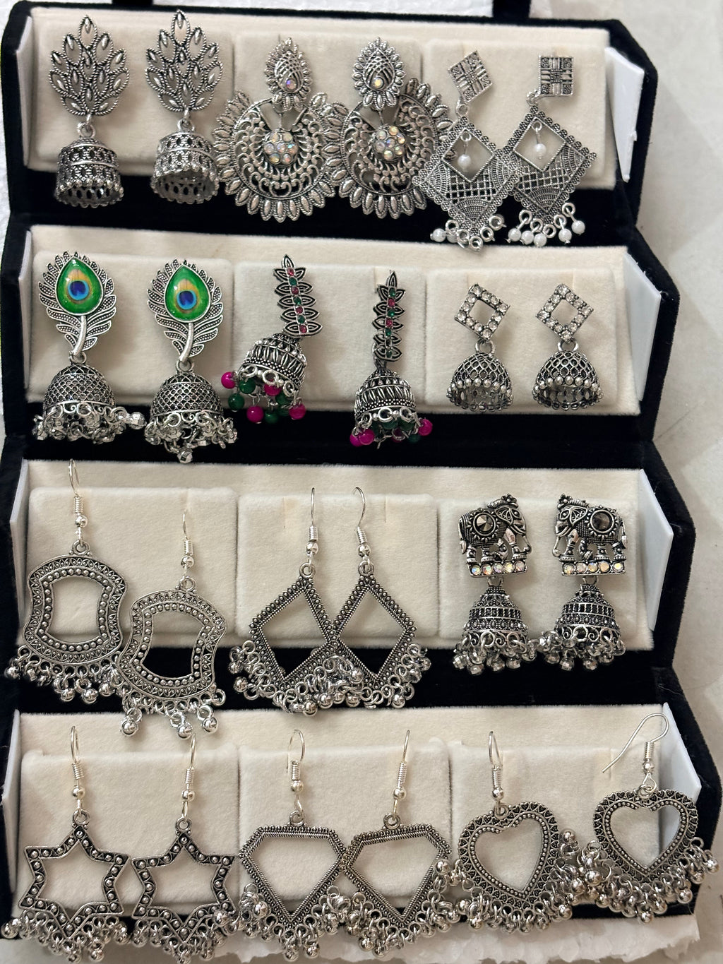 12 Pairs Artificial Earrings Combo Box for Women | Stylish Party, Wedding & Daily Wear Earrings Set