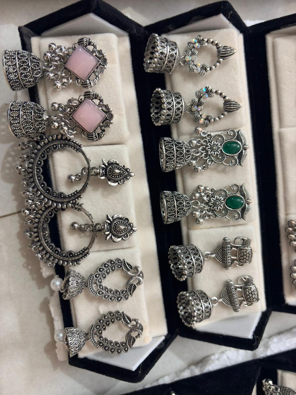 12 Pairs Artificial Earrings Combo Box for Women | Stylish Party, Wedding & Daily Wear Earrings Set