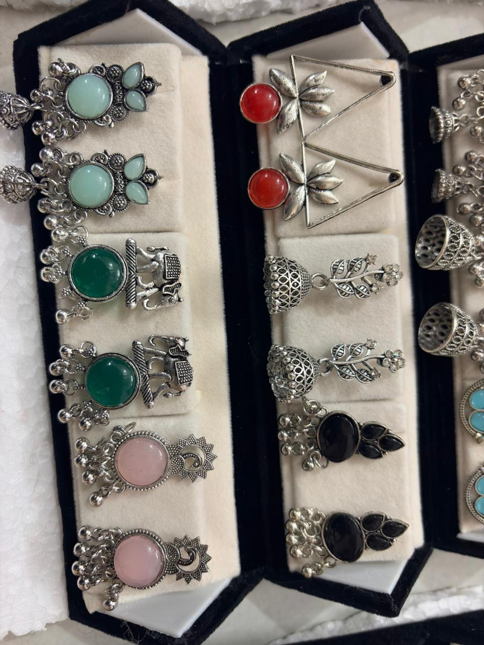 12 Pairs Artificial Earrings Combo Box for Women | Stylish Party, Wedding & Daily Wear Earrings Set