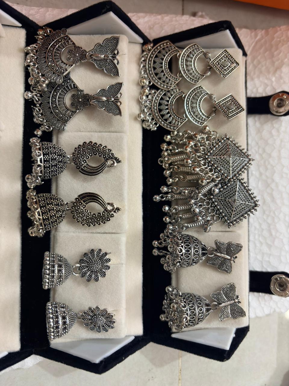 12 Pairs Artificial Earrings Combo Box for Women | Stylish Party, Wedding & Daily Wear Earrings Set