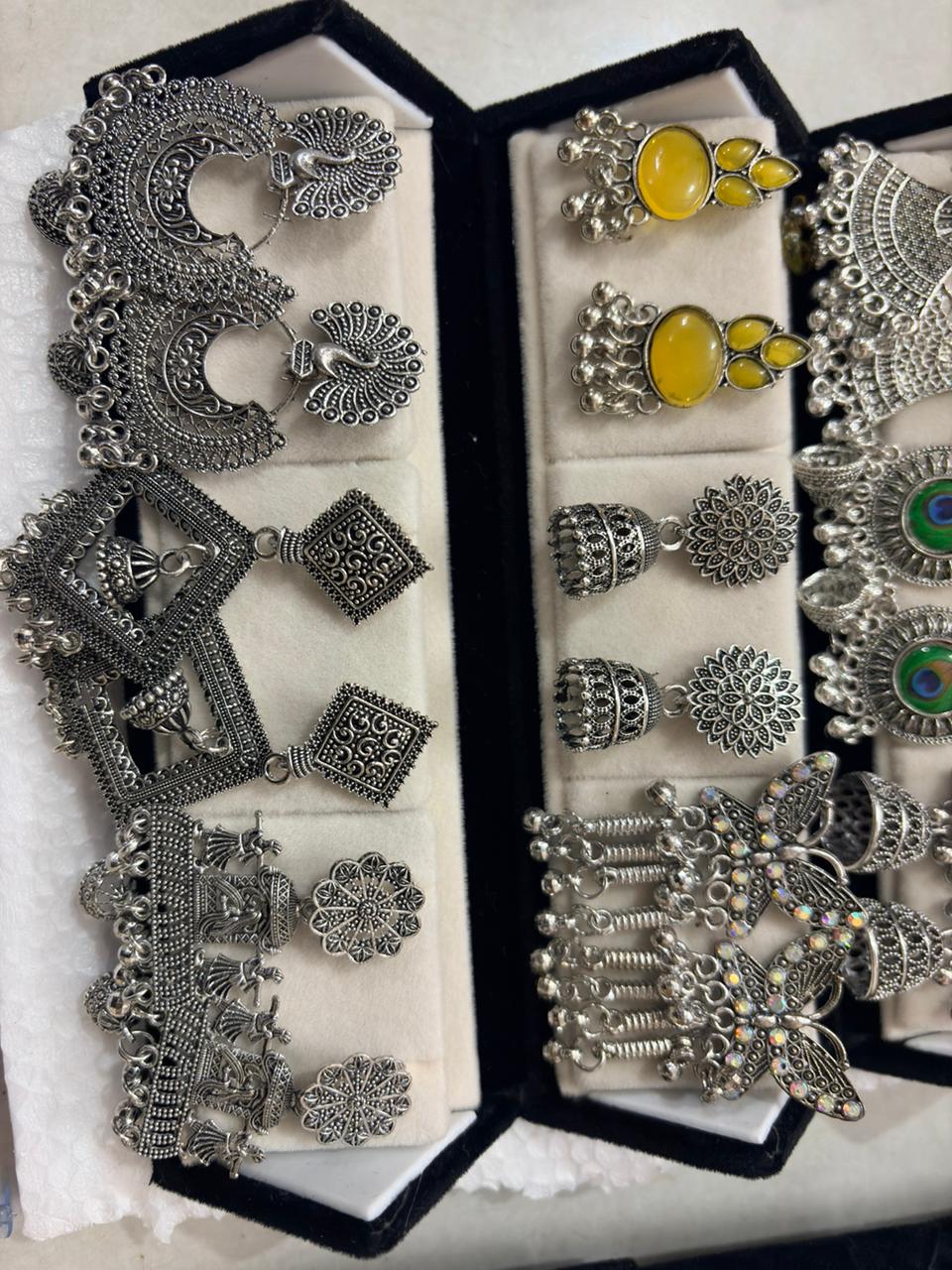 12 Pairs Artificial Earrings Combo Box for Women | Stylish Party, Wedding & Daily Wear Earrings Set