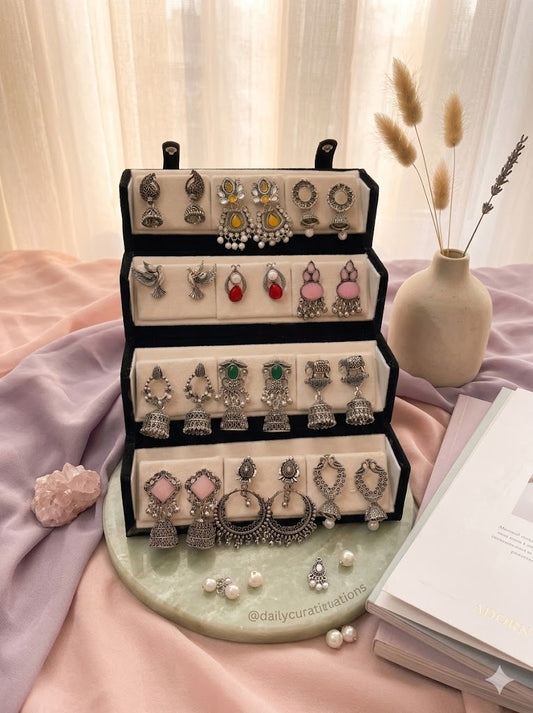12 Pairs Artificial Earrings Combo Box for Women | Stylish Party, Wedding & Daily Wear Earrings Set